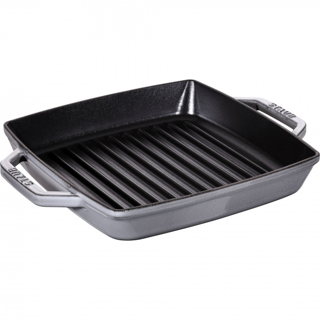 Cast Iron Grill Pan with Two Handles 23cm Graphite