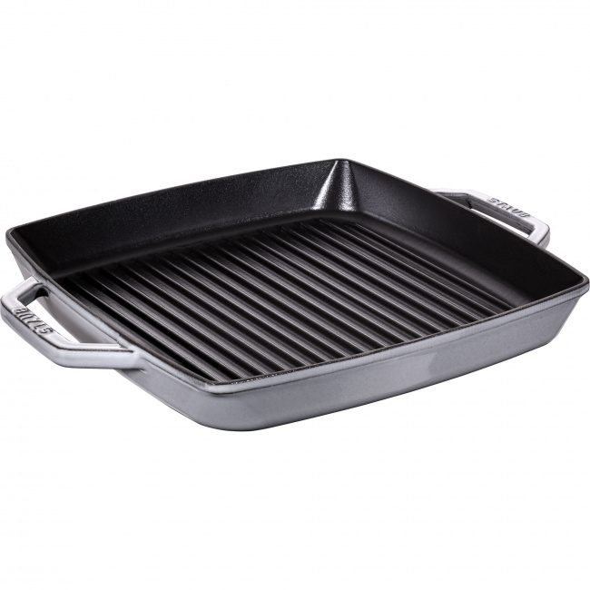 Cast Iron Grill Pan 33cm with Handles Graphite