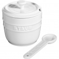 Salt Container with Spoon Storage 9cm White - 1