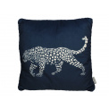 Velvet Blue Leopard Pillow - 1
