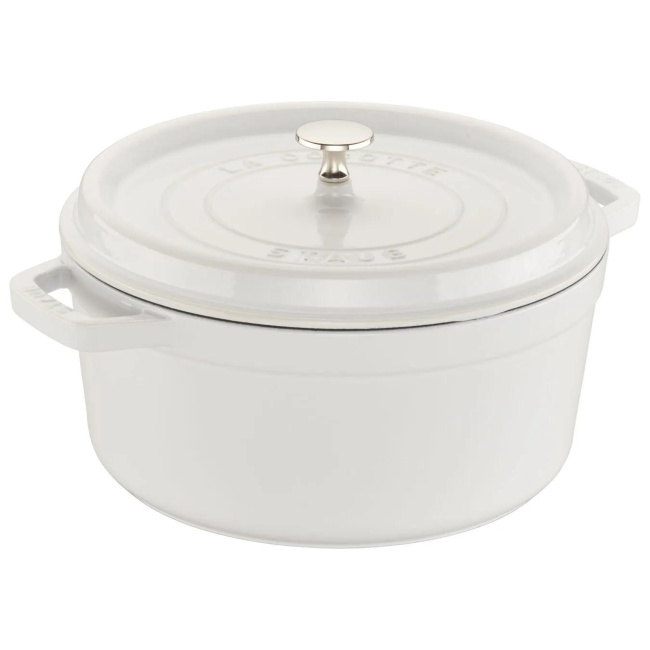 White Cocotte Cast Iron Pot 5.2L 26cm
