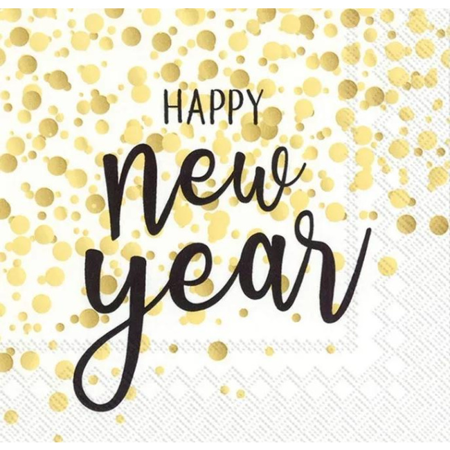 Happy New Year Napkins 25x25cm 20pcs