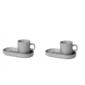 Komplet 2 filiżanek Pilar 50ml do espresso ze spodkami Mirage Grey