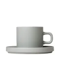 Set of 2 Pilar 200ml Cups with Saucers for Coffee Mirage Grey - 1