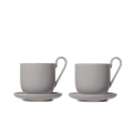 Set of 2 Ro 290ml Coffee Cups with Saucers Mourning Dove - 1