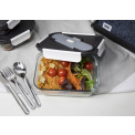 Lunchbox szklany 900ml + sztućce Grey - 2