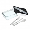 Glass Lunchbox 900ml + Grey Cutlery - 4