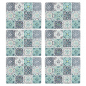 Set of 6 Green Tile Coasters 23x30cm - 2