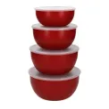 Zestaw 4 misek kuchennych Universal z pokrywkami Empire Red - 2