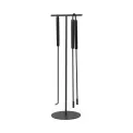 Ashi 3-Piece Fireplace Set Black - 1