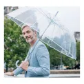 Parasol przezroczysty długi bordiura biały - 3