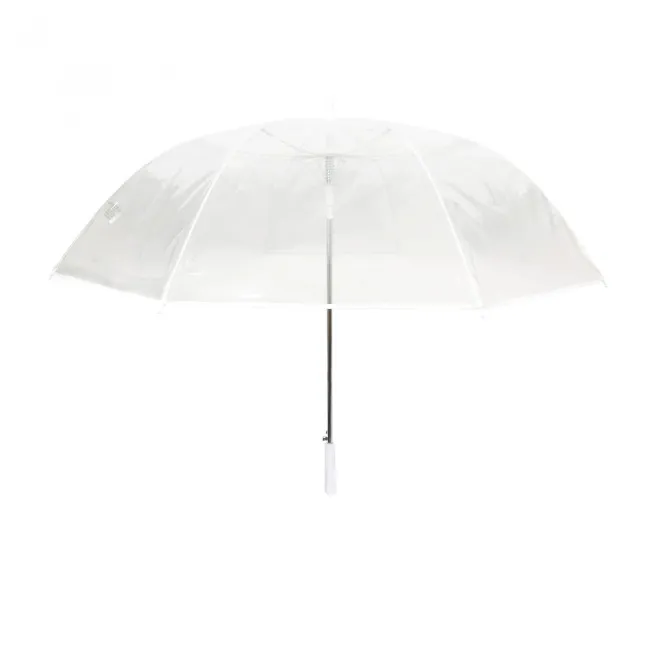 Parasol przezroczysty długi bordiura biały