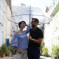 Parasol przezroczysty długi bordiura czarny - 4