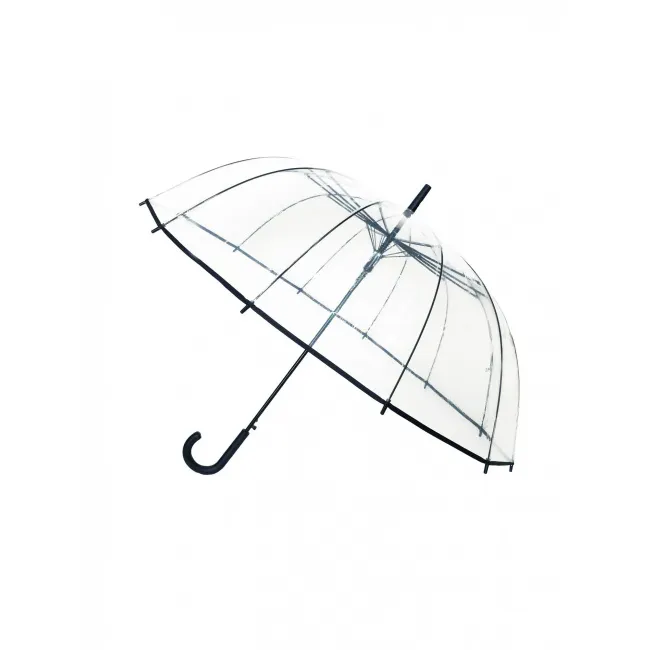 Parasol przezroczysty długi bordiura czarny