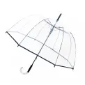Parasol przezroczysty długi kopuła bordiura czarny