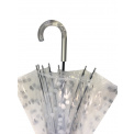 Transparent Dome Umbrella with Silver Polka Dots - 3
