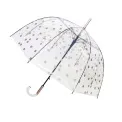 Transparent Dome Umbrella with Gold Polka Dots