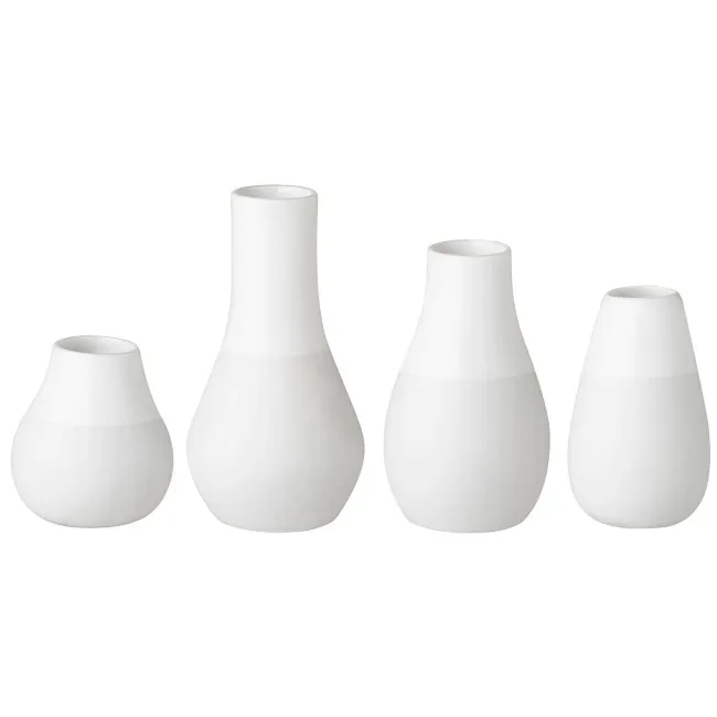 Set of 4 White Vases