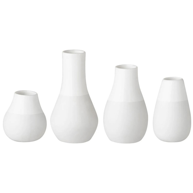 Set of 4 White Vases