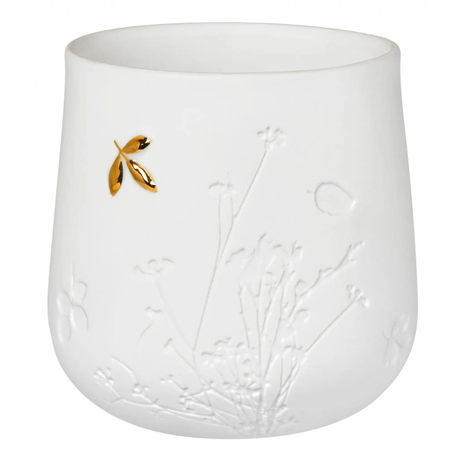 Golden Leaf Candle Holder 8cm