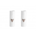 Set of 2 Silver Heart Vases - 1