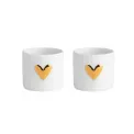 Set of 2 Golden Heart Tealight Holders - 1