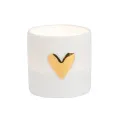Zestaw 2 świeczników na tealight złote serce - 2