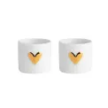 Zestaw 2 świeczników na tealight złote serce - 1