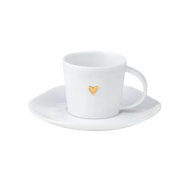 Filiżanka do espresso ze spodkiem złote serce
