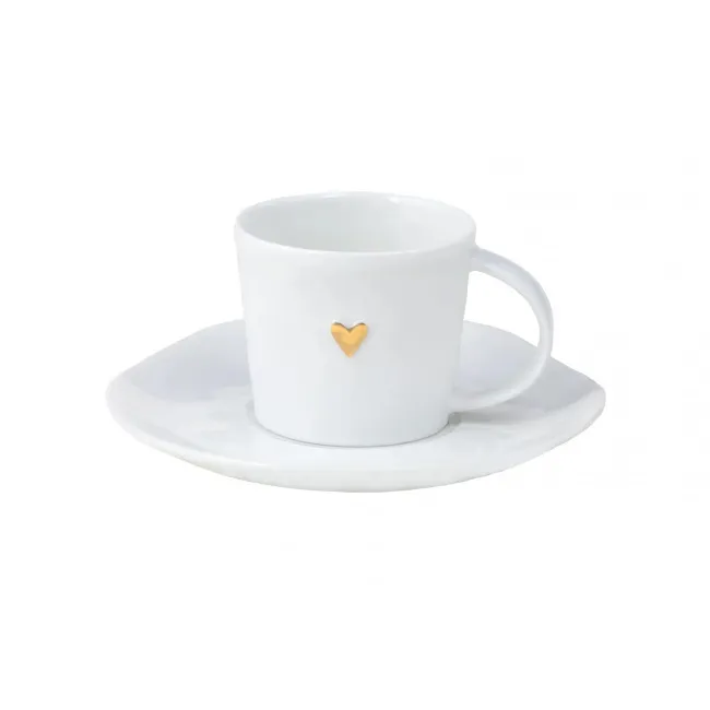 Filiżanka do espresso ze spodkiem złote serce