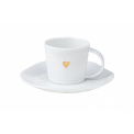 Espresso Cup with Saucer Golden Heart - 1