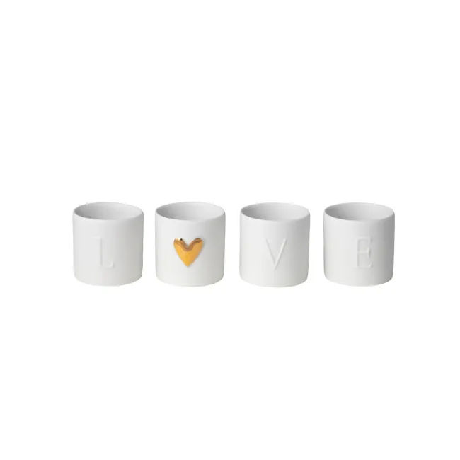 Set of 4 Love Tealight Holders - 1
