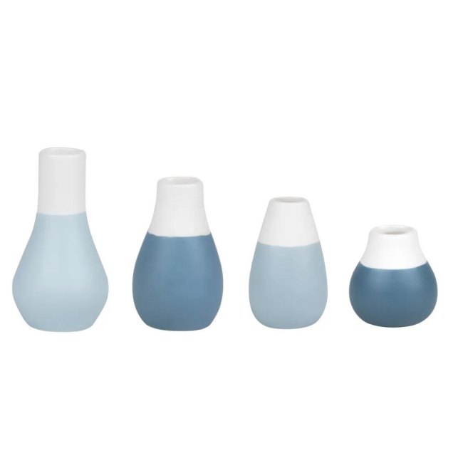Set of 4 Blue Vases