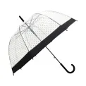 Long Transparent Umbrella Lady with Dots - 4