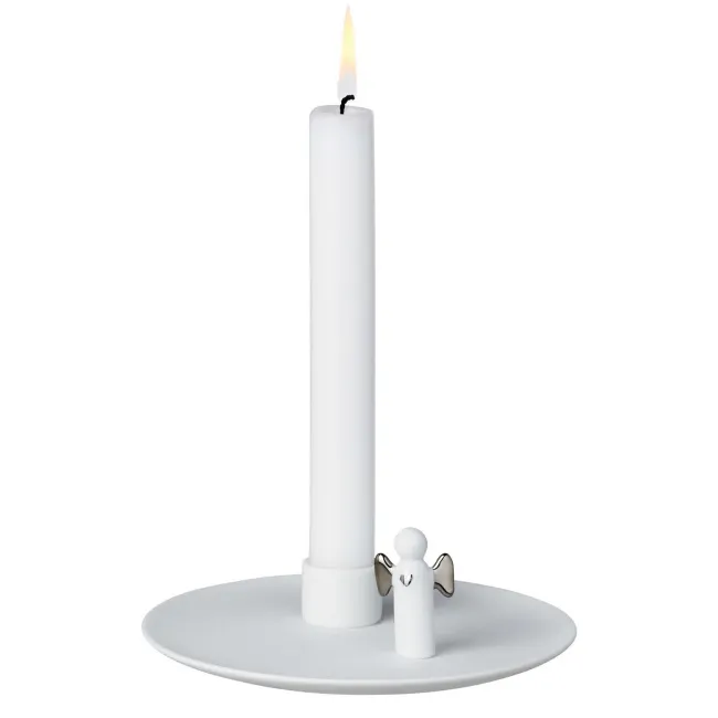 Silver Guardian Angel Candle Holder