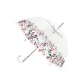 Parasol przezroczysty długi kopuła kwiaty