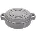 Garnek żeliwny dwustronny 26cm 3,3l szary + grill - 7