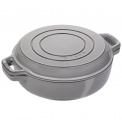 Garnek żeliwny dwustronny 26cm 3,3l szary + grill - 1