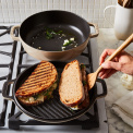 Garnek żeliwny dwustronny 26cm 3,3l szary + grill - 3