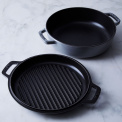 Garnek żeliwny dwustronny 26cm 3,3l szary + grill - 4