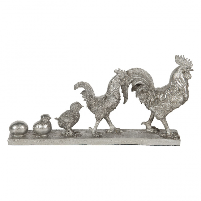 Dekoracja kurczaki 34x17x7cm Silver