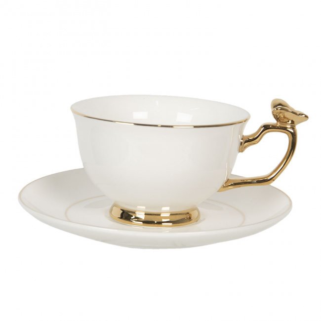 Cup with Saucer 200ml for Coffee/Tea Gold Bird - 1