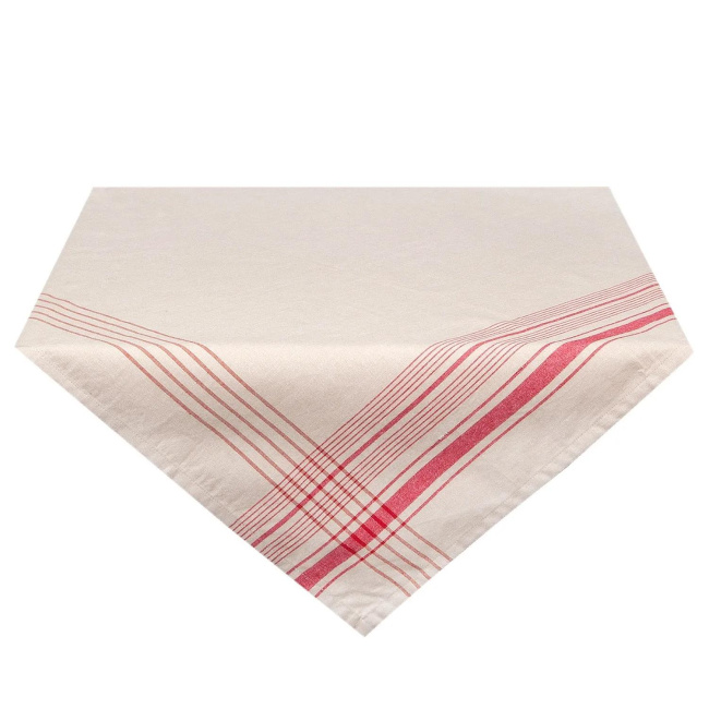 Tablecloth 150x150cm Red-White Line