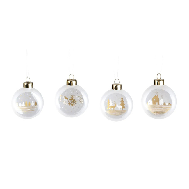Set of 4 Glass Baubles