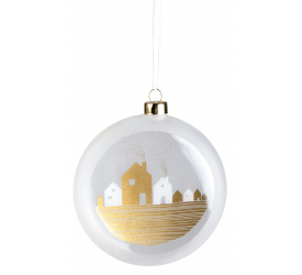 Szklana bombka z motywem miasta 10cm