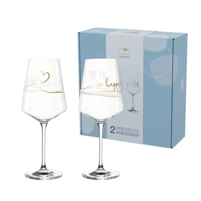 Komplet 2 kieliszków Presente 560ml do wina Happy - 1