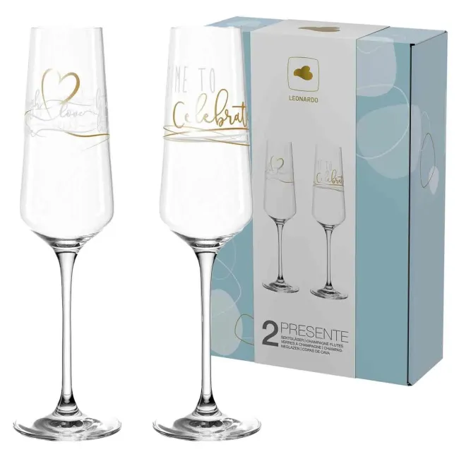 Komplet 2 kieliszków do szampana Presente 280ml Celebrate