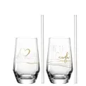 Set of 2 Presente Glasses with Straws 365ml Laugh - 2