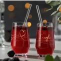 Set of 2 Presente Glasses with Straws 365ml Laugh - 6