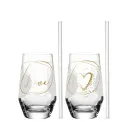 Set of 2 Presente Glasses with Straws 365ml Love - 2
